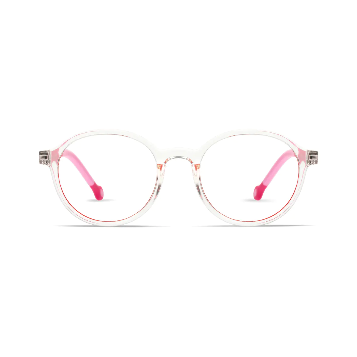 Kids' Round Clear/Red Eyeglasses