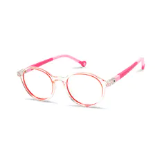 Kids' Round Clear/Red Eyeglasses