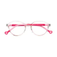 Kids' Round Clear/Red Eyeglasses