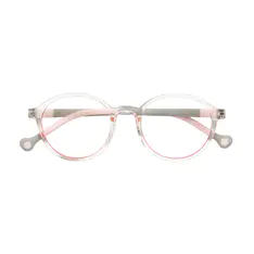 Kids' Round Clear/Pink Eyeglasses