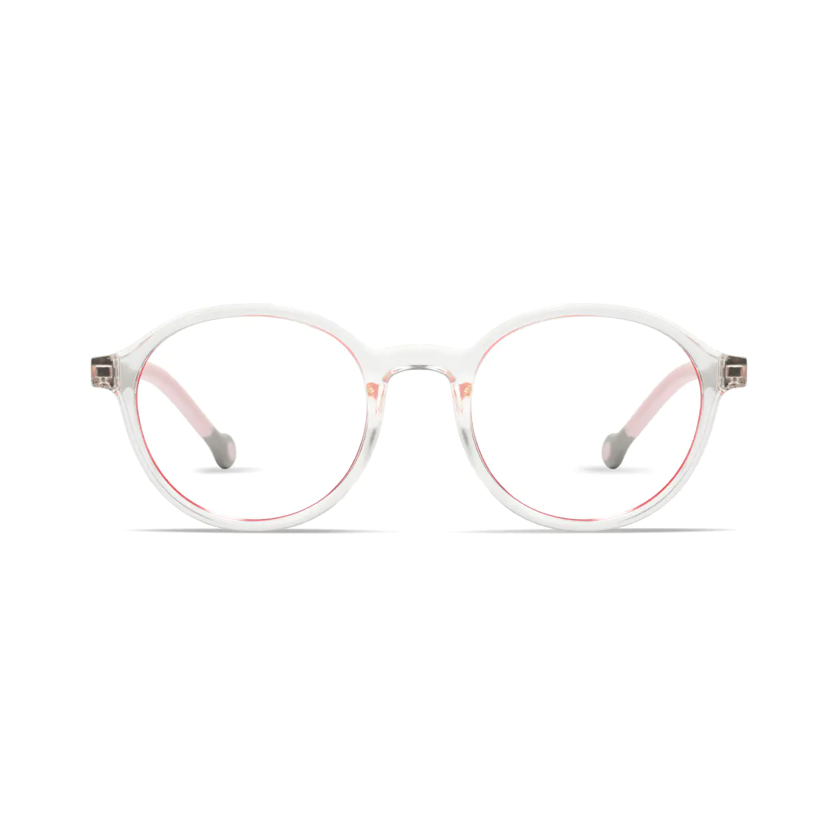 Kids' Round Clear/Pink Eyeglasses