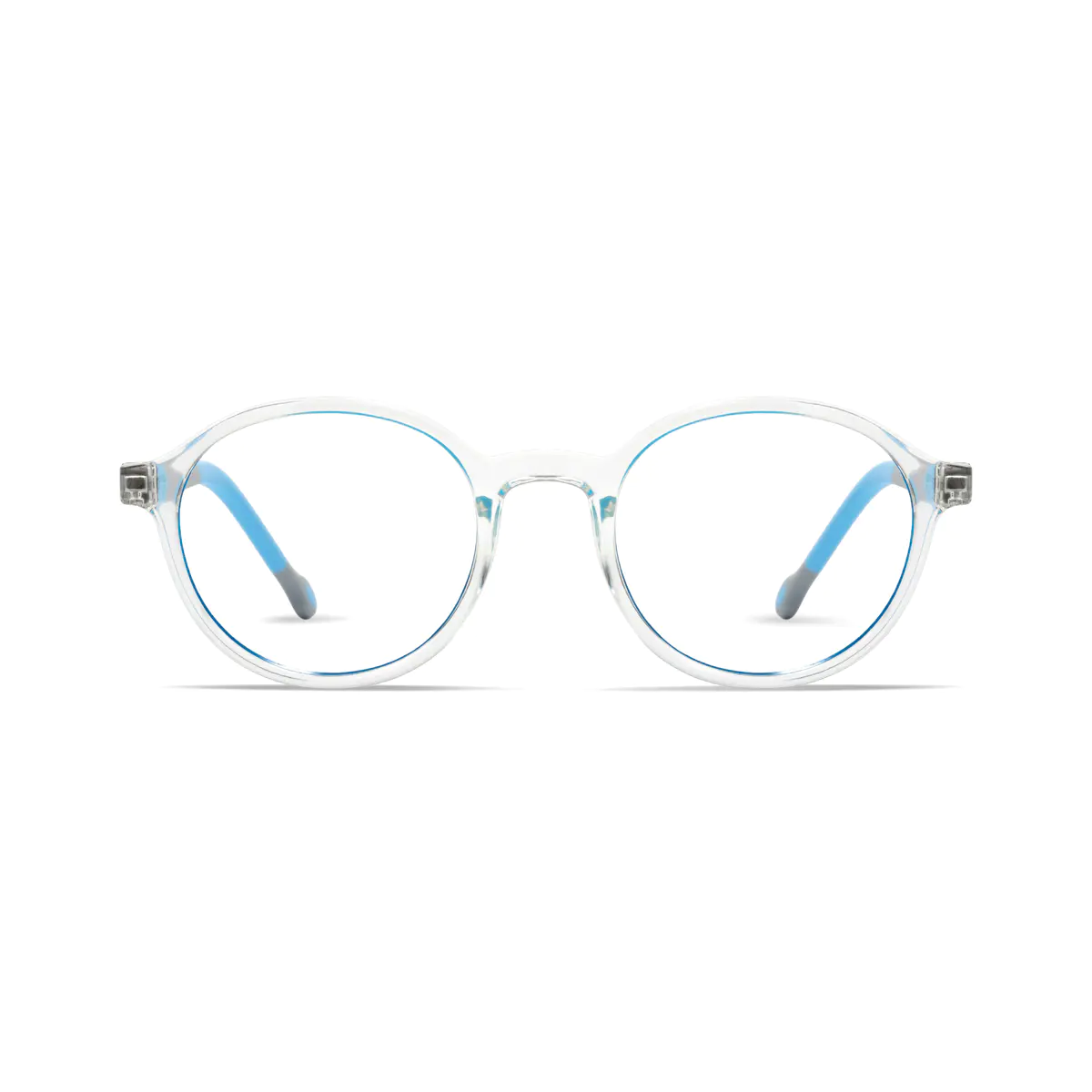 Kids' Round Clear/Blue Eyeglasses