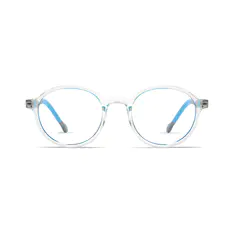 Kids' Round Clear/Blue Eyeglasses
