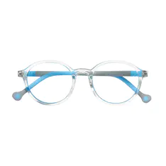 Kids' Round Clear/Blue Eyeglasses