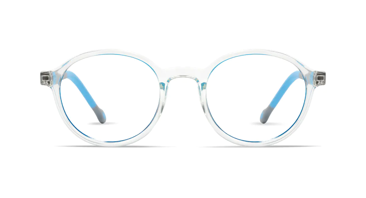 Kids' Round Clear/Blue Eyeglasses