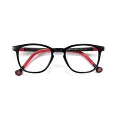 Kids' Square Black/Red Eyeglasses