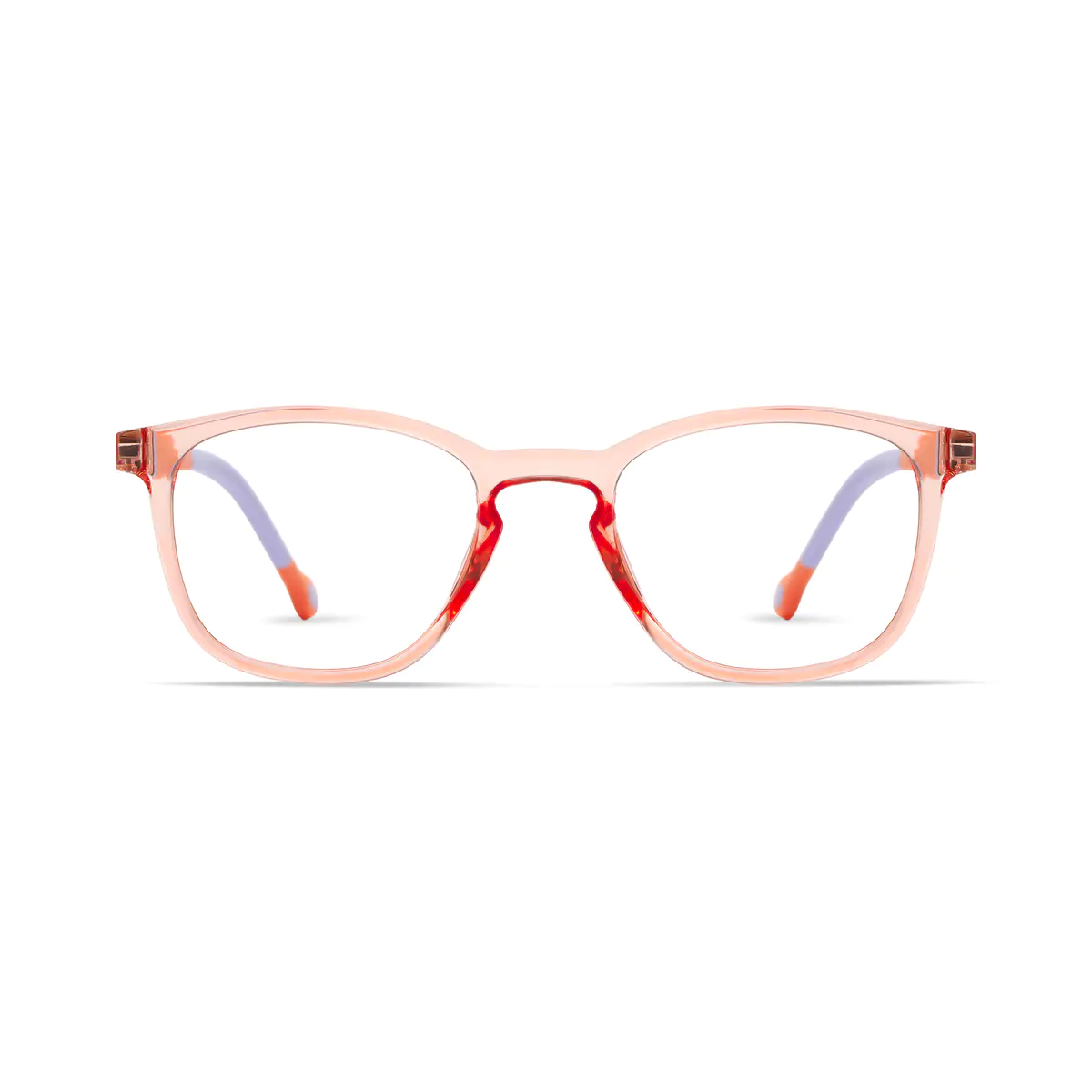 Kids' Square Transparent Orange Eyeglasses