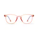 Kids' Square Transparent Orange Eyeglasses