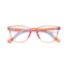 Kids' Square Transparent Orange Eyeglasses