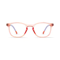 Kids' Square Transparent Orange Eyeglasses