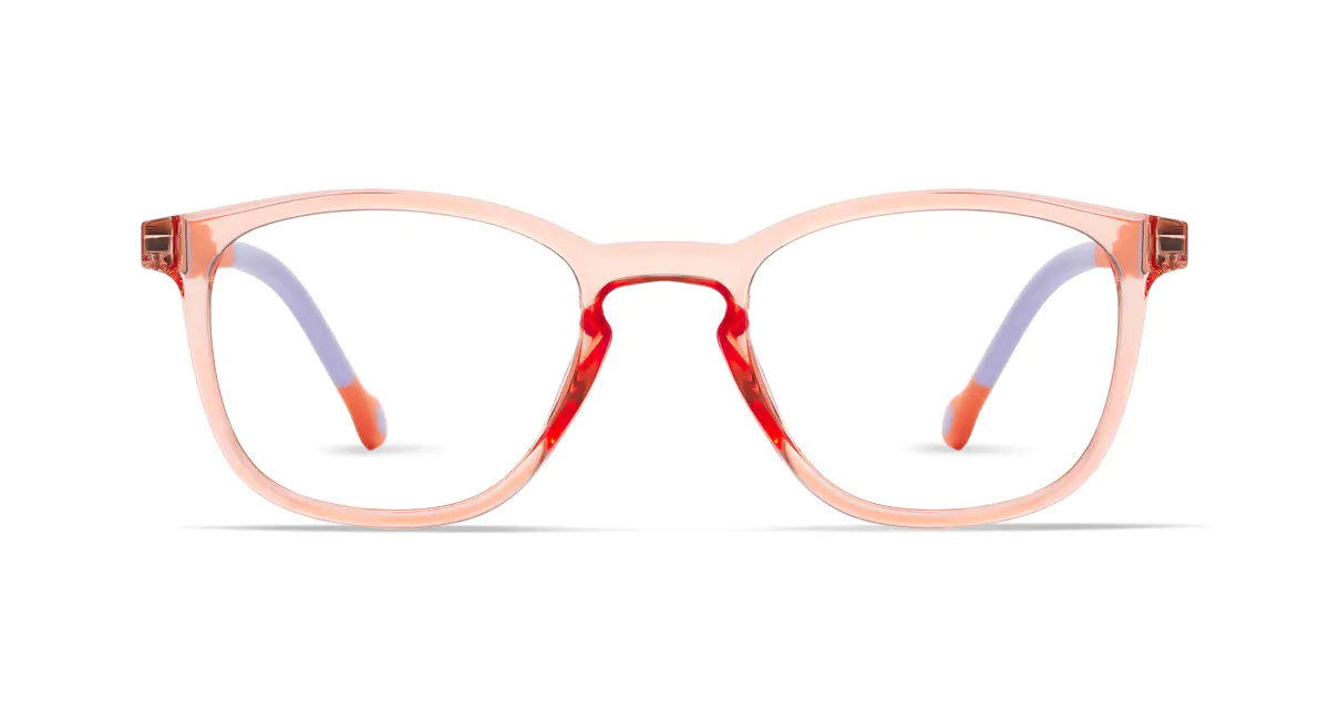 Kids' Square Transparent Orange Eyeglasses