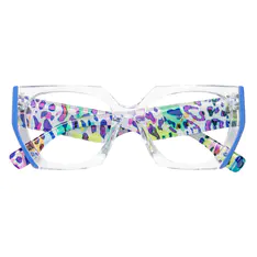 Geometric Clear/Blue Eyeglasses