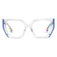 Geometric Clear/Blue Eyeglasses
