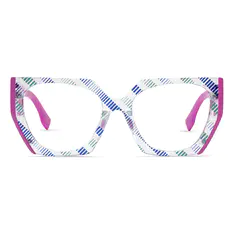 Geometric Clear/Pink Eyeglasses