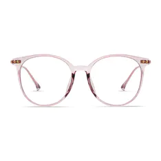 Round Transparent Pink Eyeglasses