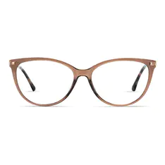 Cat-eye Transparent Brown Eyeglasses