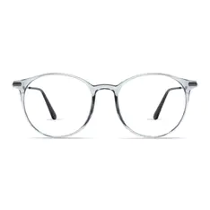 Round Transparent Gray Eyeglasses