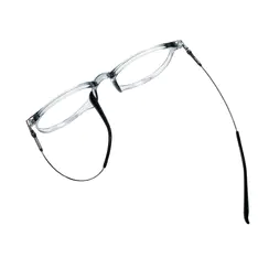 Round Transparent Gray Eyeglasses