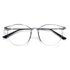 Round Transparent Gray Eyeglasses