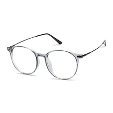 Round Transparent Gray Eyeglasses