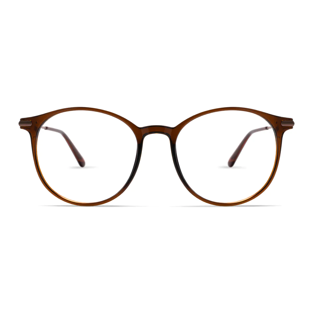 Round Transparent Brown Eyeglasses