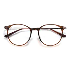 Round Transparent Brown Eyeglasses