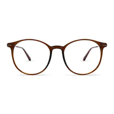 Round Transparent Brown Eyeglasses