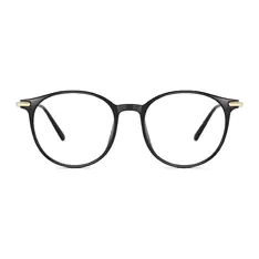Round Black/Gold Eyeglasses