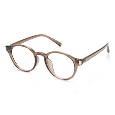 Round Transparent Brown Eyeglasses