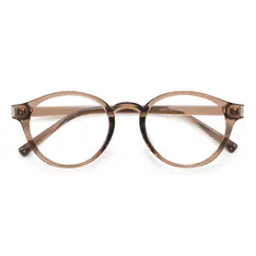 Round Transparent Brown Eyeglasses