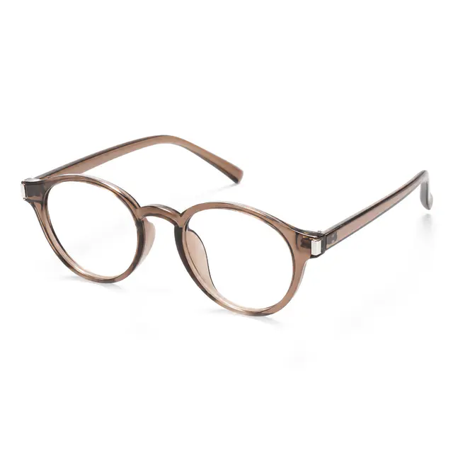 Round Transparent Brown Eyeglasses