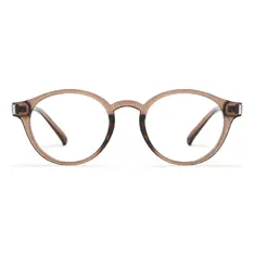 Round Transparent Brown Eyeglasses