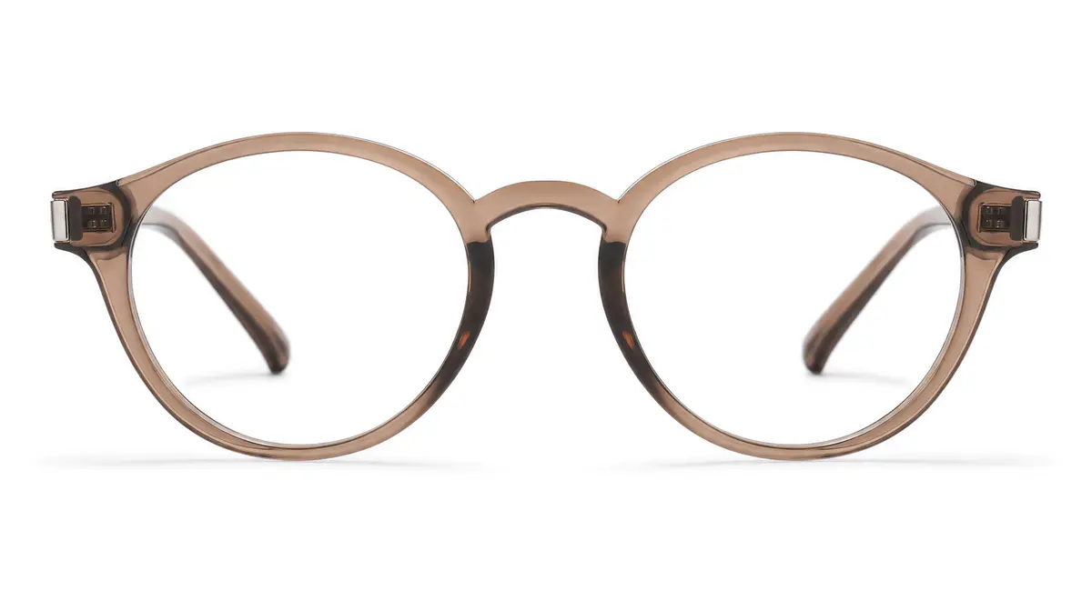 Round Transparent Brown Eyeglasses