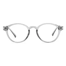 Round Transparent Gray Eyeglasses