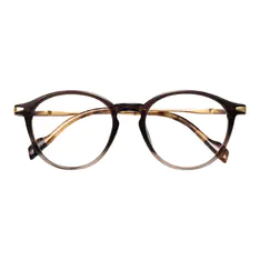 Round Brown Eyeglasses