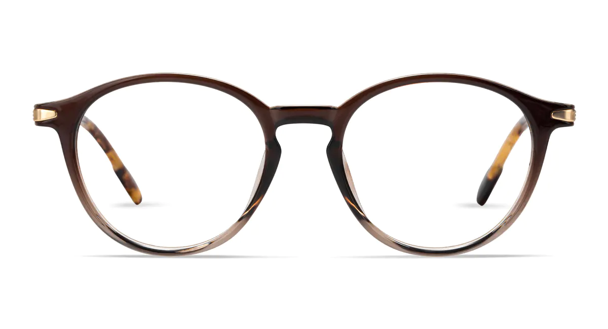 Round Brown Eyeglasses