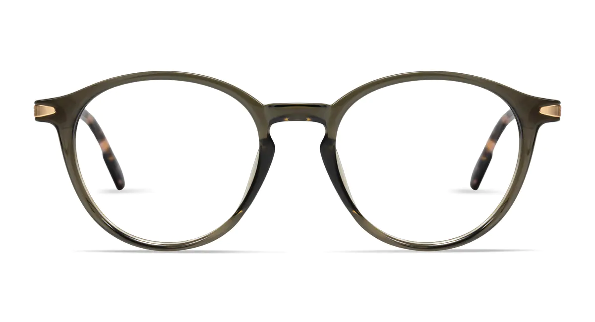 Round Transparent Olive Eyeglasses