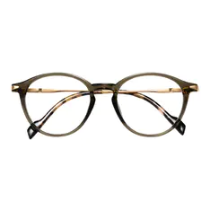 Round Transparent Olive Eyeglasses