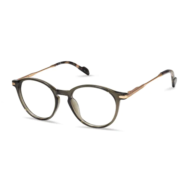 Round Transparent Olive Eyeglasses