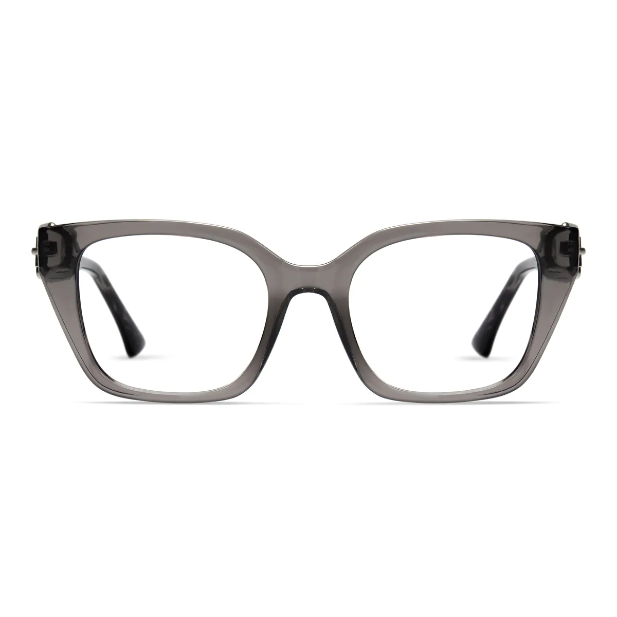Square Transparent Gray Eyeglasses