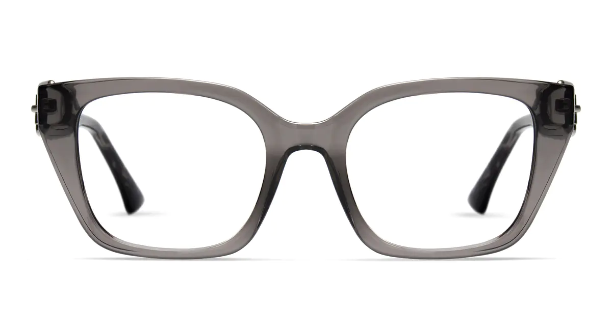 Square Transparent Gray Eyeglasses