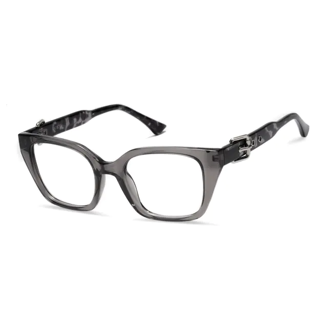 Square Transparent Gray Eyeglasses