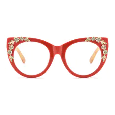 Cat-eye Red/Tortoiseshell Eyeglasses
