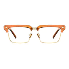Browline Transparent Brown Eyeglasses