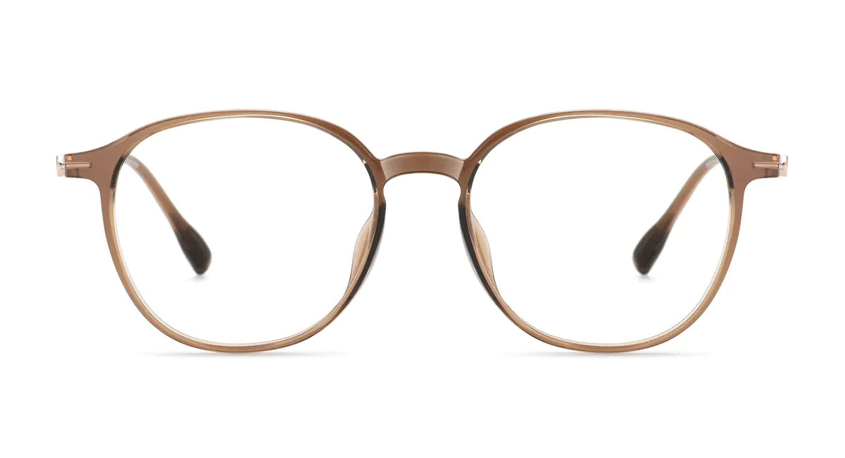 Round Light Brown Eyeglasses