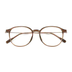 Round Light Brown Eyeglasses