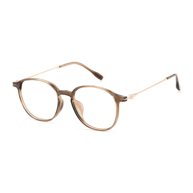 Round Light Brown Eyeglasses