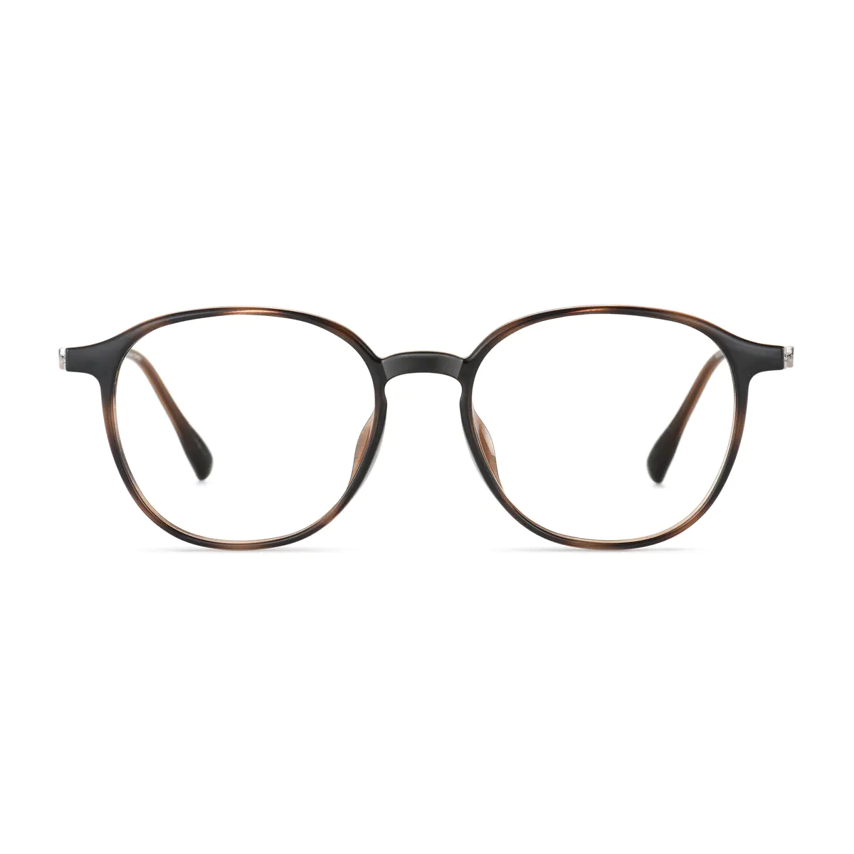 Round Dark Brown Eyeglasses