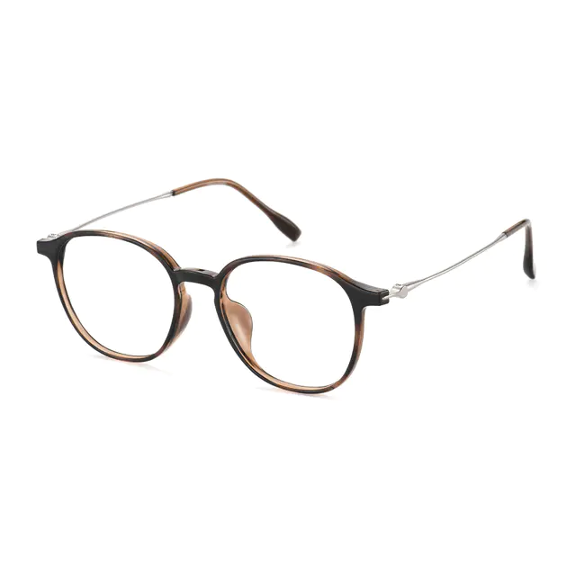 Round Dark Brown Eyeglasses