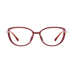Oval Red Eyeglasses